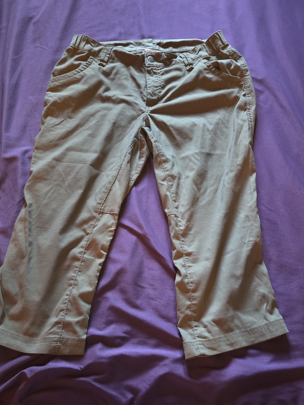 Duluth Trading Co Dry On The Fly Capris Olive Sz12